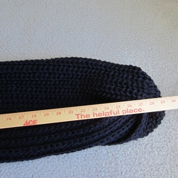 Infinity‎ Scraf-Rose Store Wool Blended,Chucky knit Black Dark Purple ITALY - Picture 4 of 7